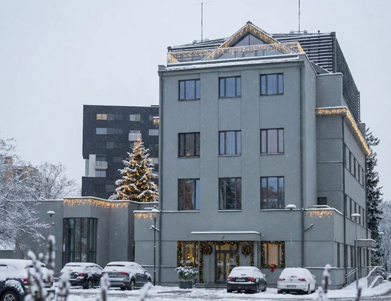 Vánoční Budova Pražské plynárenské v Michli 