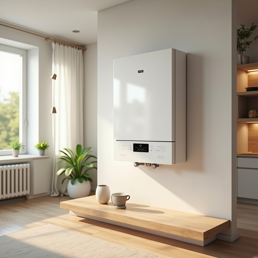 Plynový kotel v interiéru